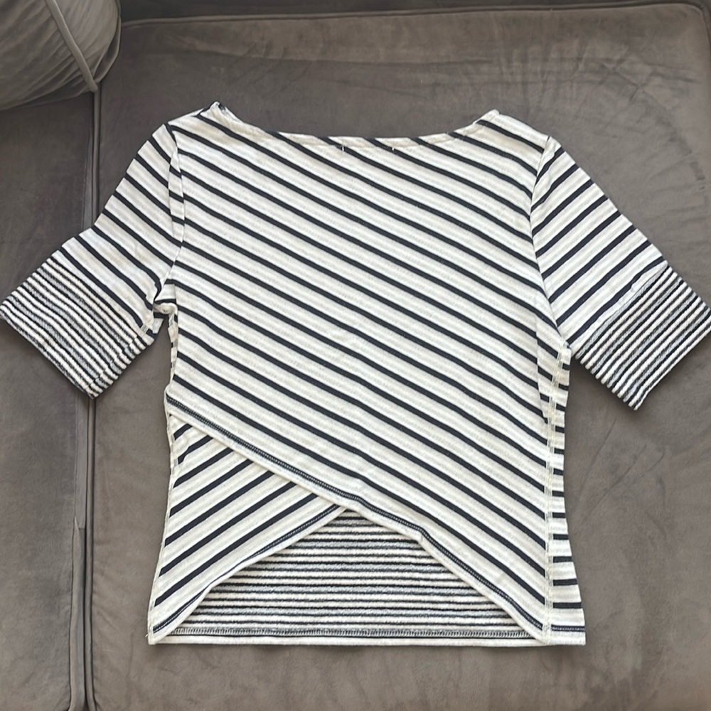by Anthropologie Striped Short Sleeve Top size S